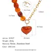 Estilo Moda Ins Europeu e Americano Retrô Luxo Leve Colar Aço Inoxidável Banhado a Ouro 18K Acrílico Brincos Coração Espiral para Mulheres