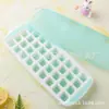 Bandeja de hielo de plástico para el hogar con tapa, caja de hielo cuadrada, molde para cubitos de hielo, bandeja de hielo con letras y números, 36 compartimentos