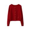 [Oufan] Cárdigan de Punto Bordado con Letras Pequeñas Estilo Coreano de Manga Larga para Mujer, Nuevo Suéter Jacket Trenzado Otoño e Invierno 3257