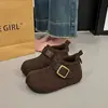 Botas de invierno populares estilo Birkenstock para mujer, nueva colección 2026, versátiles y casuales, con suelas gruesas, punteras redondas y forro cálido, grueso y mullido de algodón