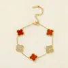 Pulsera de Trébol de Cuatro Hojas de la Suerte Transfronteriza Europea y Americana 2026 para Mujer, Pulsera de Moda Simple de Nicho, Venta al por Mayor de Fábrica, Estilo Europeo y Americano