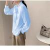 Camisa de Mujer de Manga Larga Azul con Corbata de Moño Estilo Profesional Top para Mujer Camisa de Moda con Lazo
