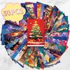 50 Celebración del Día de Navidad Nochebuena Decoración de Pared Tarjetas Niños Bricolaje Interior Dormitorio Postales de Mensajes