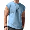 Amazon Transfronterizo Camiseta de Verano Nueva sin Mangas para Hombre Adolescentes Casual Suelta Color Sólido Delgada Camiseta Chaleco de Hombro para Hombre