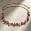 Best-seller transfronteiriço, corrente de cintura de cristal colorida, totalmente em cristal, para mulheres, com estilo INS europeu e americano, exalando uma vibe retrô sofisticada e elegante, perfeita como acessório para vestidos