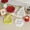Molde de Silicona con Forma de Fruta Zongbo Manzana Pera Bandeja de Almacenamiento Molde para Adorno de Yeso de Aromaterapia