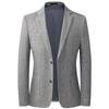 Traje Grueso de Punto Jacquard Elástico para Primavera y Otoño Traje para Hombres Jóvenes y de Mediana Edad Corte Ajustado Sin Planchar Casual Individual Occidental Hombre