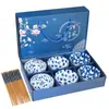 Juego de Vajilla Creativa de Cerámica Azul y Blanco Estilo Japonés Tazones y Palillos Juego de Tazón y Plato Bol de Regalo Propicio Bol de Cerámica para Uso Doméstico