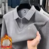 Suministro Directo de Fábrica Suéter Básico Otoño e Invierno para Hombre Anti-Pilling Cuello Polo Casual para Hombres de Mediana Edad Camisa de Punto