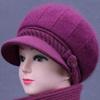 Gorro de Punto Cálido de Piel de Conejo Nuevo de Invierno para Mujeres de Mediana Edad y Mayores para la Abuela