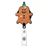 Halloween Feltro Morcego Abóbora Caveira Fantasma Gato Preto Retrátil Fácil Puxar Giratório Fivela de Identificação