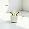Plantas en maceta de vidrio Zibo, flores de diciembre, ramos de flores artificiales, flores de vidrio para cumpleaños, decoraciones de escritorio, adornos blancos, Día de la Madre transfronterizo