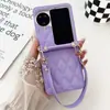 Cuerda Portátil Pequeña de Cuero Estilo Chanel Adecuada para Funda de Teléfono oppofindn2flip Funda Protectora Plegable Findn3flip