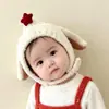 Gorro para bebé para otoño e invierno, lindo gorro de medio terciopelo grueso con orejas de estrella de cinco puntas, gorro cálido y a prueba de viento para niños y niñas