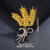 Broche de Espiga de Trigo Dorado de Lujo Elegante de Alta Calidad Pin para Solapa de Abrigo de Traje Elegante Accesorios de Ropa para Combinar con Todo