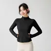 Roupa de Fora para Esportes, Slim Fit de Outono, Roupa Fitness de Alta Qualidade, Cardigan com Zíper e Gola Alta, Roupa de Corrida à Prova de Vento para Yoga