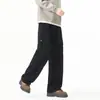 Novedad Otoño/Invierno 2026: Pantalones de Trabajo Casuales para Hombre de Punto Pesado de Pierna Recta con Jacquard de Patrón de Dinero, Modernos y Cómodos