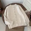 [Nova Série] Outono e Inverno Estilo Coreano Simples Casual Versátil Gola de Renda Color-Blocking Gola Redonda Manga Longa Suéter de Tricô para Mulheres