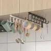 Gancho para colgar para uso doméstico, estante de almacenamiento multifuncional para cocina sin taladro, portavasos, organizador de armario, estante colgante al por mayor