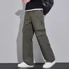 Calças casuais de outono para homens, calças cargo estilo paraquedista largas de perna reta soltas, calças esportivas cargo da moda estilo americano de marca da moda para adolescentes