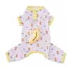 Roupas para Cães Pequenos Primavera e Verão Novas para Pets Teddy, Bichon, Schnauzer, Roupa de Verão Tamanho 26, Design de Banana, Roupa de Casa, Quatro Patas