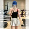 Top de yoga de verano talla grande para mujer con almohadillas en el pecho, top sin mangas adelgazante para Pilates, conjunto de fitness