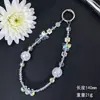 Cadena para Teléfono con Colgante de Mariposa de Cristal Iridiscente de Gama Alta, Correa para Teléfono de Amatista Rosa Transparente como el Hielo, Accesorio para Bolso de Muñeca