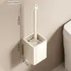 Cepillo para Inodoro Cepillo para Ranuras Inodoro Cepillo para Inodoro Hogar Sin Ángulo Muerto Colgante de Pared Sin Perforación Traje de Limpieza para Inodoro