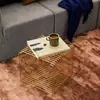 Estante de Almacenamiento con Borde Metálico Mesita de Noche Estantería para Libros de Pie Montado en Pared Gabinete Lateral para Sofá Mesa Pequeña Mesa de Café Pequeña