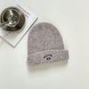 Gorro de Lana Bordado con Letras para Niños Estilo Coreano Invierno Nuevo Cálido Gorro de Punto para Hombres y Mujeres Bebé Color Puro Gorro Pulóver