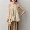 Camisola floral estilo vacacional para mujer, nuevo diseño de verano 2026, plisada, adelgazante, color liso, top en capas