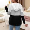 2024 outono e inverno novo cross-border AliExpress europeu e americano cor com capuz manga longa suéter plus size suéter gordinho menina roupas femininas