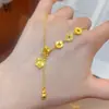 Collar estilo joyería de oro bañado en oro, flor de dinero de escarcha brillante, para mujer, con borla de flor de moneda que atrae la fortuna y la riqueza, cadena para la clavícula