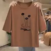 Camiseta de manga tres cuartos de marca para comercio exterior transfronterizo, con excedente, corte holgado, adelgazante, estampada, top de moda para mujeres de mediana edad y mayores