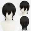 [Shengnai] Original 198 Lobo Peludo Cola de Zorro Cabeza de Mullet Masculino Negro Universal Peluca de Cosplay Cabello Corto Junior Diario