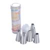 Bico de confeitar kit 6 bicos cilindro aço inoxidável creme biscoito bico de confeitar conversor tamanho pequeno