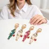 Nuevo Llavero de Loro Colorido Accesorios Creativos para Coche Llavero con Incrustaciones de Diamantes y Goteo de Aceite Colgante de Metal Lindo y Exquisito