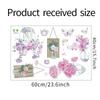 Nova LD64042 aquarela roxa arranjo de flores vaso sala de estar corredor quarto fundo parede decoração adesivo de parede autoadesivo