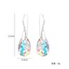 Venta caliente de Temu moda europea y americana nueva joyería aretes de gota de agua de cristal de color