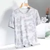 Camiseta de Malla Camuflada de Seda Helada para Hombre, Delgada, Holgada, Casual, de Secado Rápido, Transpirable, Camiseta Duradera, Nuevo Estilo de Verano