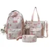 Bolso de Hombro Doble Transfronterizo Nuevo Mochila de Gran Capacidad para Estudiantes de Secundaria Femenina Ligera Reductora de Carga Alta Apariencia Set de Viaje Mochila