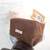 Nueva Bolsa de Lápices de Pana de Color Sólido, Bolsa de Papelería para Estudiantes de Aspecto Elegante y Sencillo, Bolsa Portátil de Gran Capacidad, Bolsa de Cosméticos