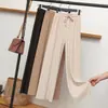 Pantalones de Seda de Hielo para Mujer, Estilo Delgado de Verano, de Cintura Alta, Pantalones de Pierna Ancha Fluidos, Adelgazantes, Corte Holgado, Versión Estrecha, Pantalones Largos Rectos para Estudiante