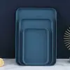 Bandeja Rectangular de Aspecto Elevado para el Hogar de Plástico de Paja de Trigo Plato para Restaurante Cantina Bandeja para Té de Frutas Venta al por Mayor