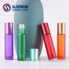 Botella de bola rodante tapa de trefilado de alambre 10ml botella de bola para caminar botella de vidrio de color mate tapa de color botella para reempaquetar perfume botella de aceite para labios