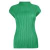 Estilo Miyake 2026 Verano Nueva Camiseta para Mujer Versión Coreana Ajustada Cómoda Estilo Básico Manga Acampanada Camisa Base