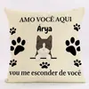 Funda de Almohada de Lino de Fibra Corta Serie Gato Lindo Más Vendido de Temu Funda de Almohada para el Hogar Funda de Almohada sin Relleno