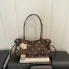 2026 Nuevo Bolso de Mano de Lino de Gama Alta de Nicho con Lunares Versátil para Viajes de Negocios Gran Capacidad Bolso de Hombro Único