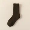 Calcetines Gruesos 35% Lana Genuina para Hombre, Calcetines Gruesos de Color Sólido para Otoño e Invierno, Calcetines de Media Pantorrilla para Hombre, Calcetines Cálidos de Rizo para Invierno
