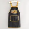 Delantal de Dibujos Animados de Moda para Trabajo de Catering, Ropa de Trabajo Resistente al Agua con Logotipo Impreso, Delantal de Cintura Ajustable para Mujeres en la Cocina